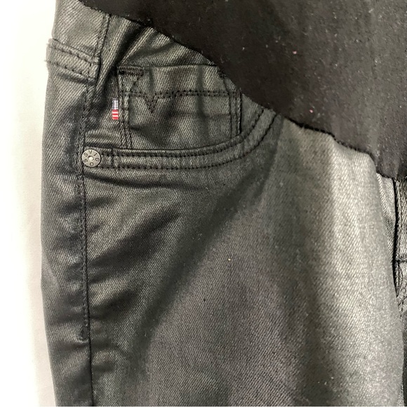 Vigoss Maternity Jeans Wax Coated Slim Fit Size 27 Black - Picture 5 of 13